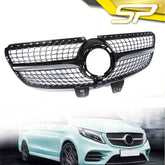 Diamantgrill Kühlergrill Front Grill Schwarz für Mercedes Benz V Klasse W447 Facelift ab 04.2019 2020 2021 2022 fg140